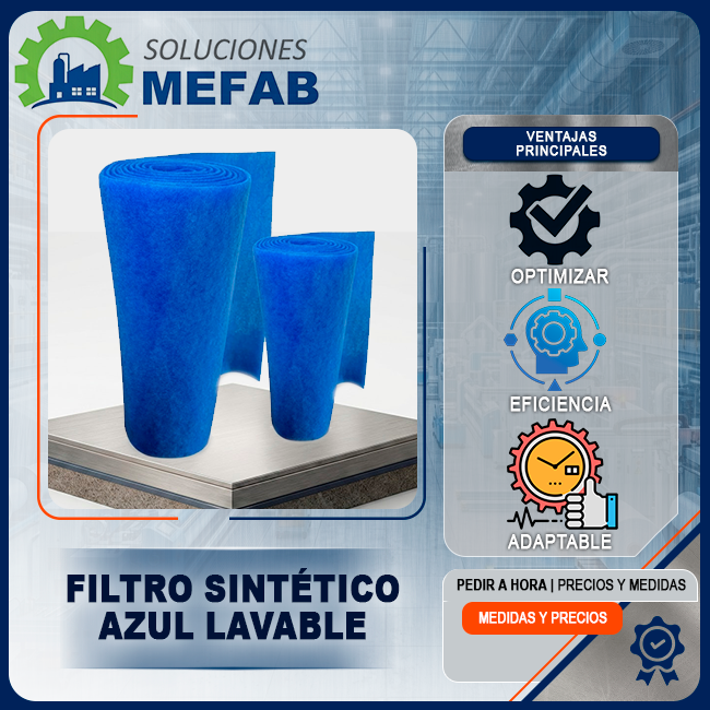 filtro sintético azul lavable